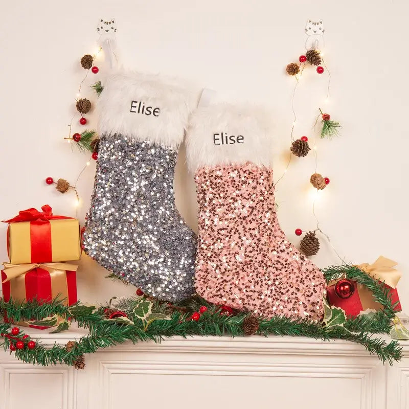 Personalised Christmas Decoration Stocking Gift Bag