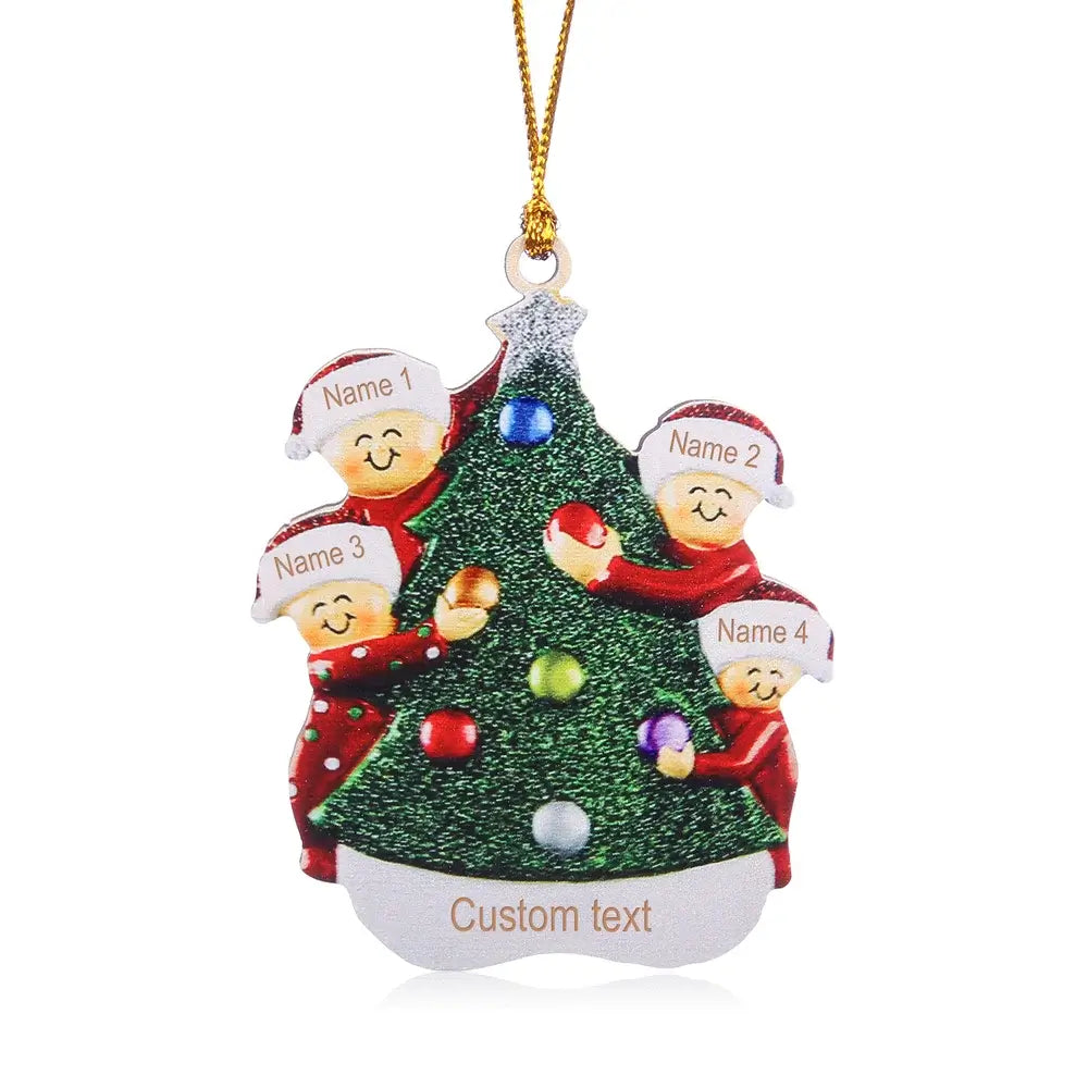 Christmas Santa Decoration with 3 to 6 Personalised Names