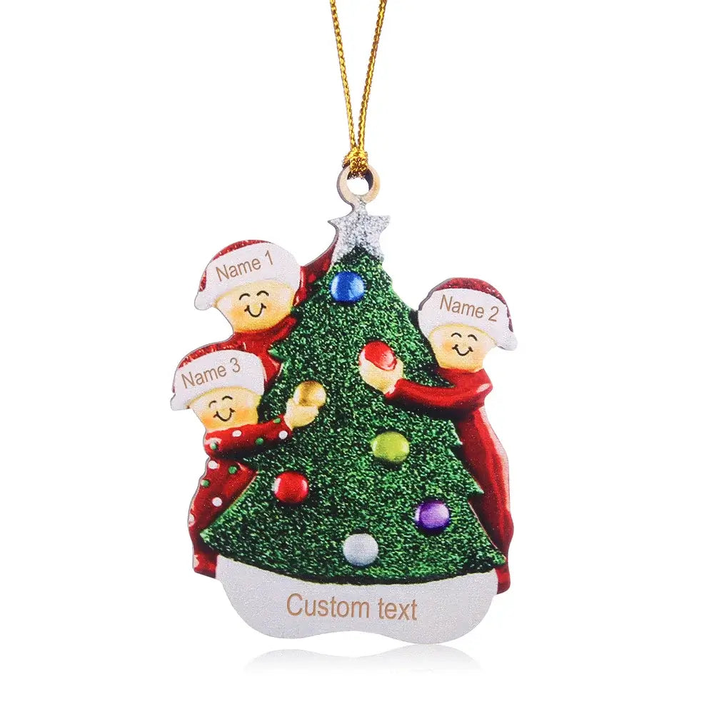 Christmas Santa Decoration with 3 to 6 Personalised Names