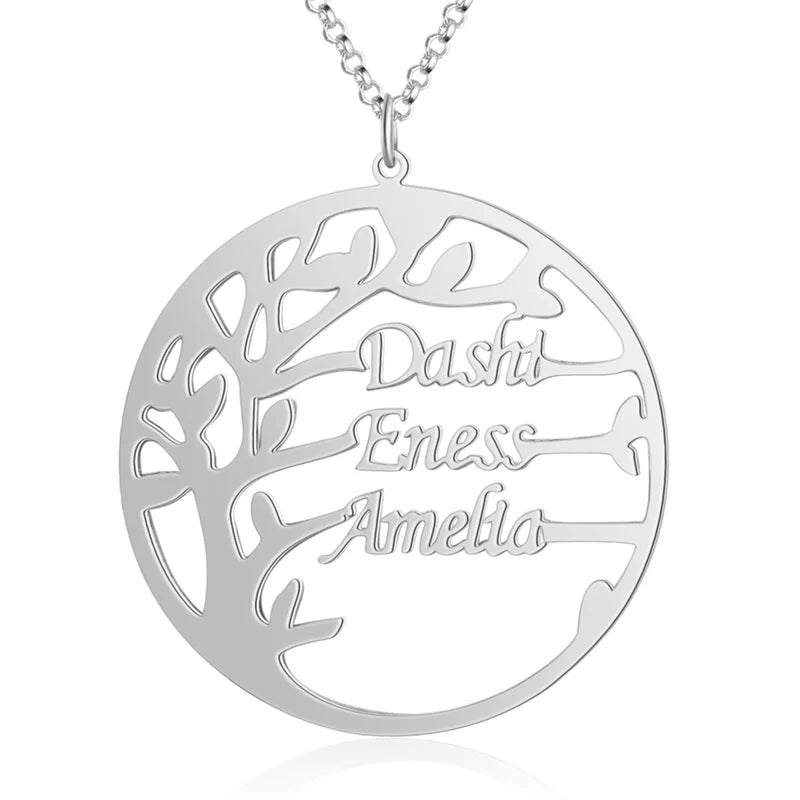 Personalised Family Tree Name Necklace - Silver/Rose/Yellow Gold – IfShe UK