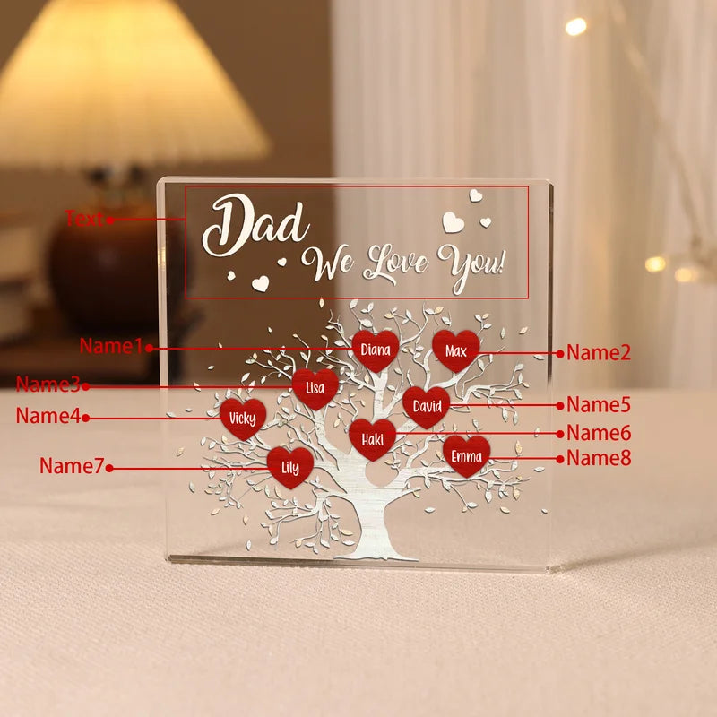 Personalised Mum & Dad Gifts, Mother's Day & Father's Day Gifts from Daughter or Son, Christmas Gifts, Birthday Gifts, Anniversary Couples Gifts for Her and Him, Bookshelf Bedside Room Acrylic Decoration