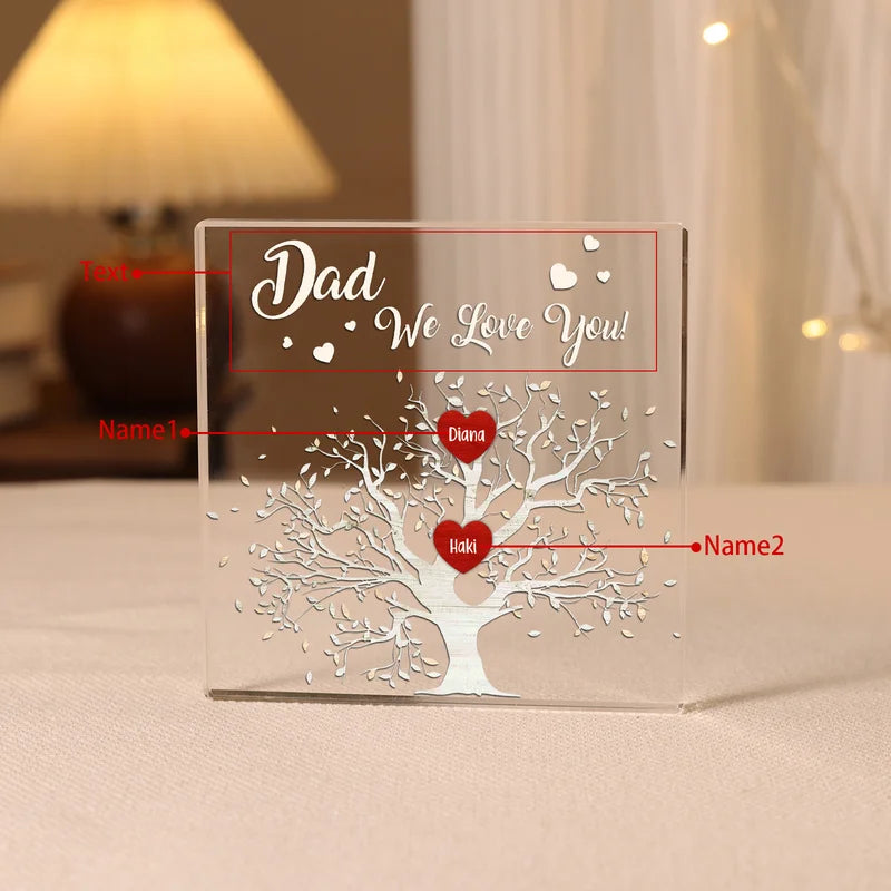 Personalised Mum & Dad Gifts, Mother's Day & Father's Day Gifts from Daughter or Son, Christmas Gifts, Birthday Gifts, Anniversary Couples Gifts for Her and Him, Bookshelf Bedside Room Acrylic Decoration