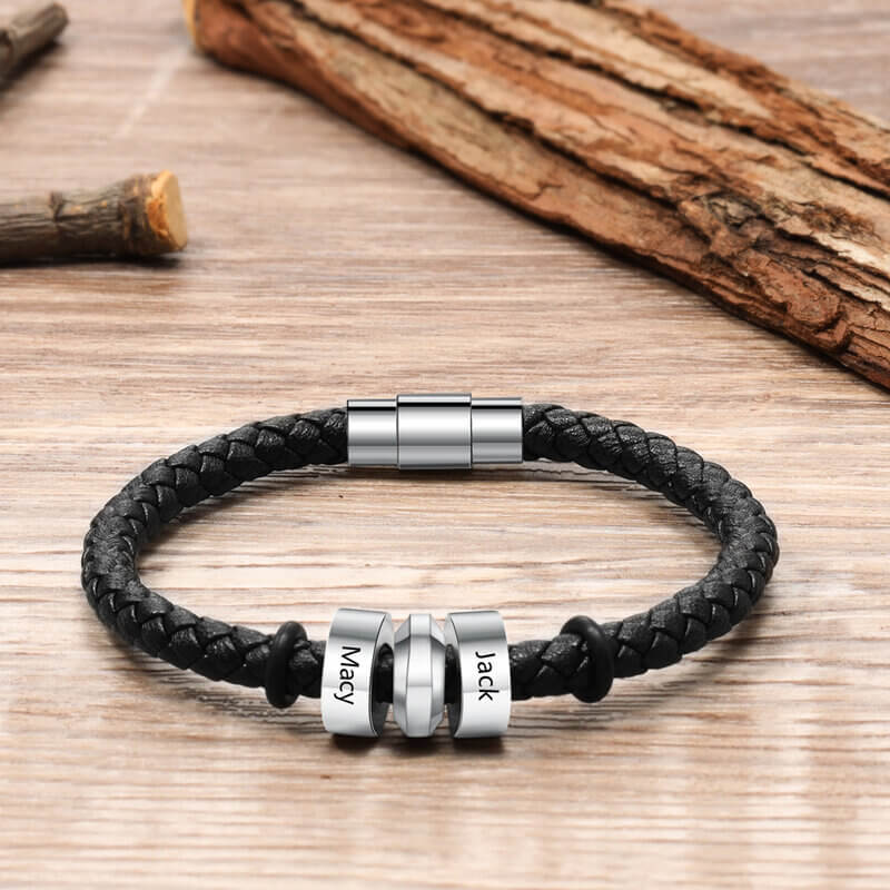 Ian Brown Personalized Bracelet | Personalized bracelets, Braided leather  bracelet, Bracelets