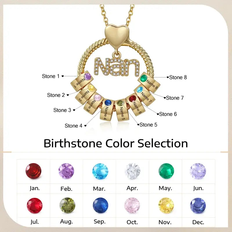 18ct Gold Plated Family Tree Birthstone Name Personalised Necklace -  AMAZINGNECKLACE.COM