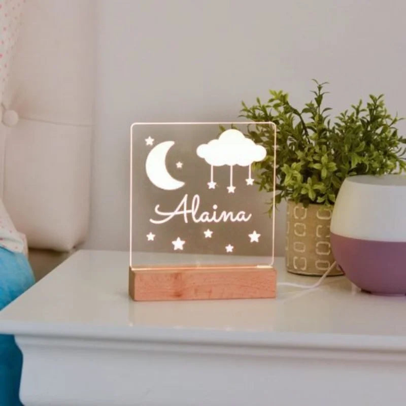 Personalised Night Light - Custom LED Lamp for Kids & Adults - Christmas, Valentine's, Anniversary, Birthday Gift