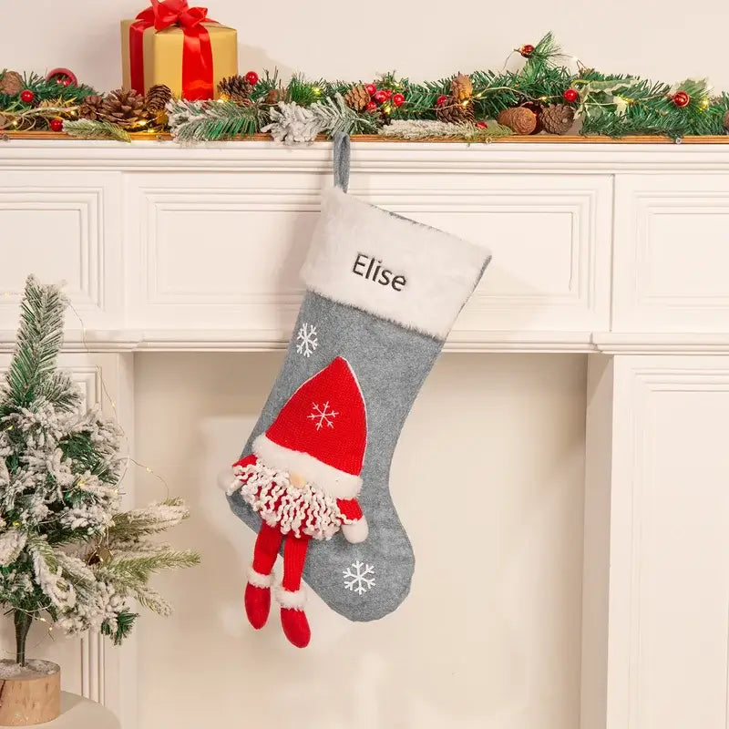 Personalised Xmas Stockings Gift Bag | Christmas Home Holiday Decoration Gift Socks