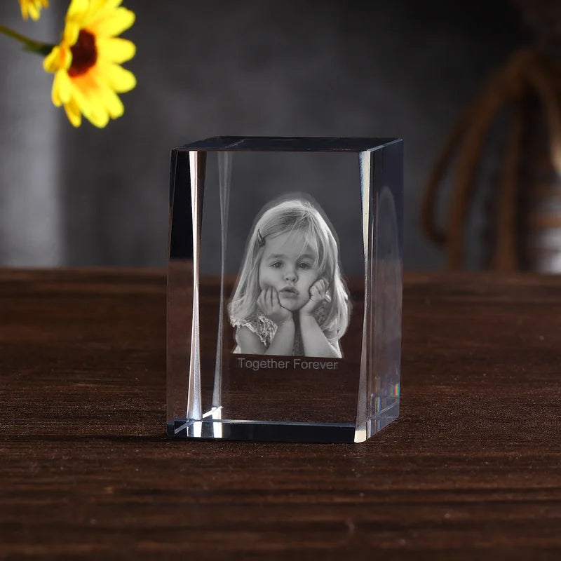 Personalised 3D Crystal Photo Gift - 3D Glass Pictures Crystal - Photo Gift for Christmas, Valentine's Day, Anniversary, Birthday, Mother's Day