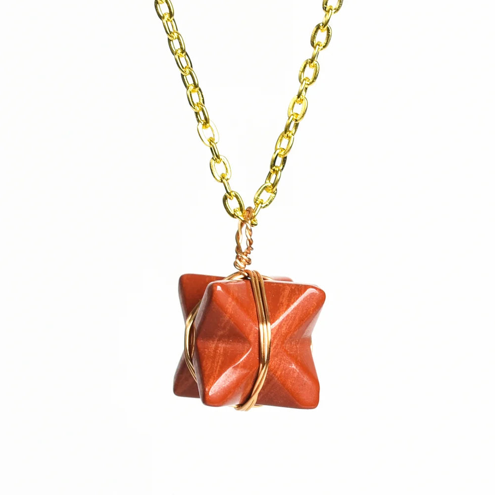 Red Jasper Merkaba Crystal Necklace