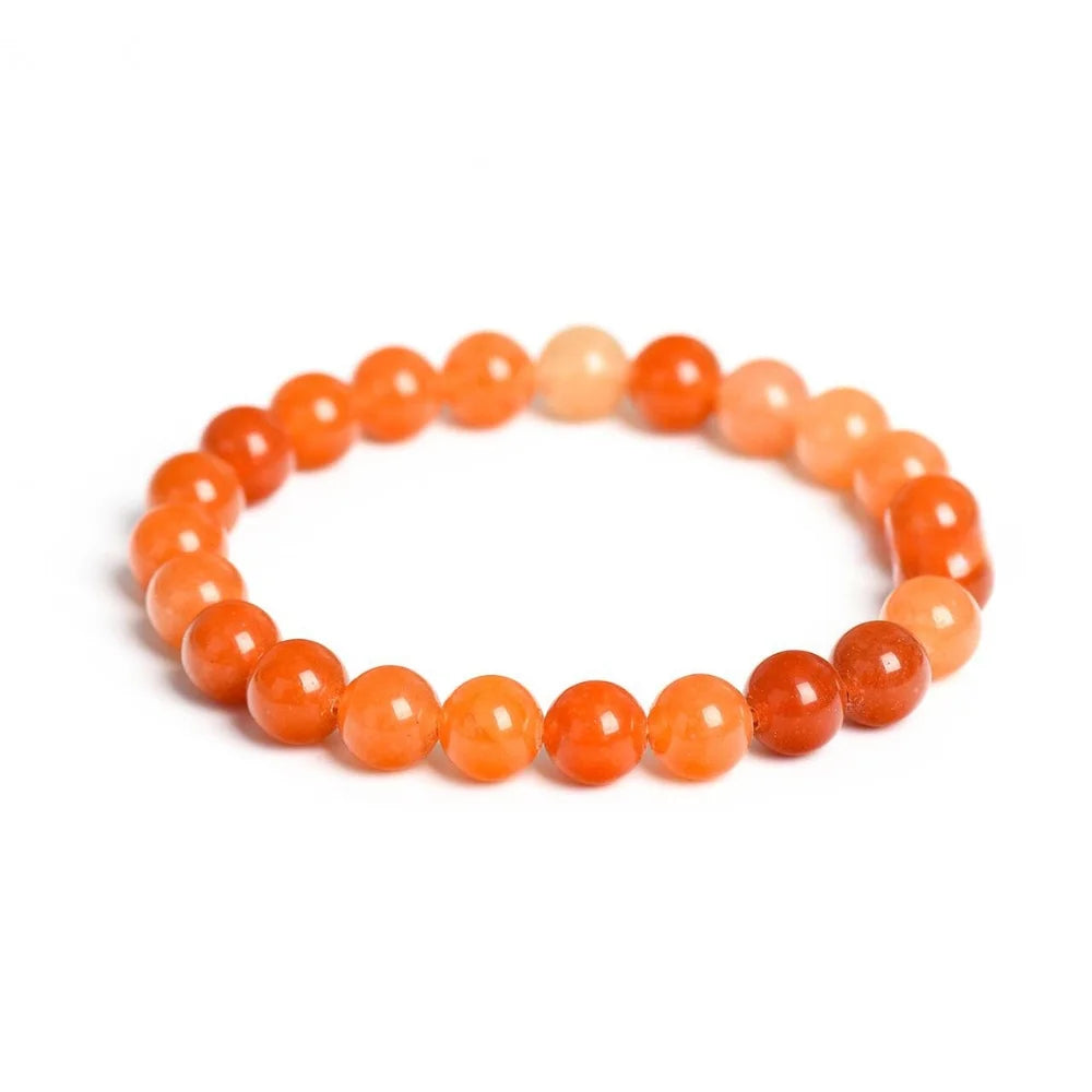 Red Orange Aventurine Healing Crystal Bracelet 8mm