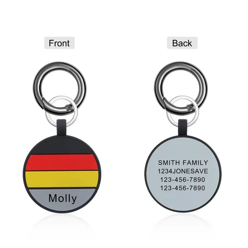 Silica Gel Flag Personalised Dog Tag