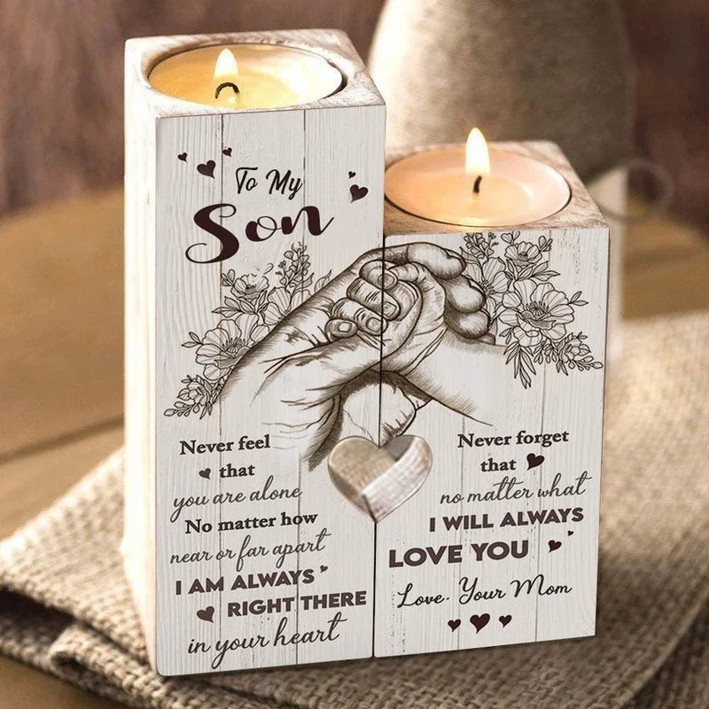 Wooden Tea Light Holders - Mum to Daughter/Son Gift Idea - Candle Gift Set