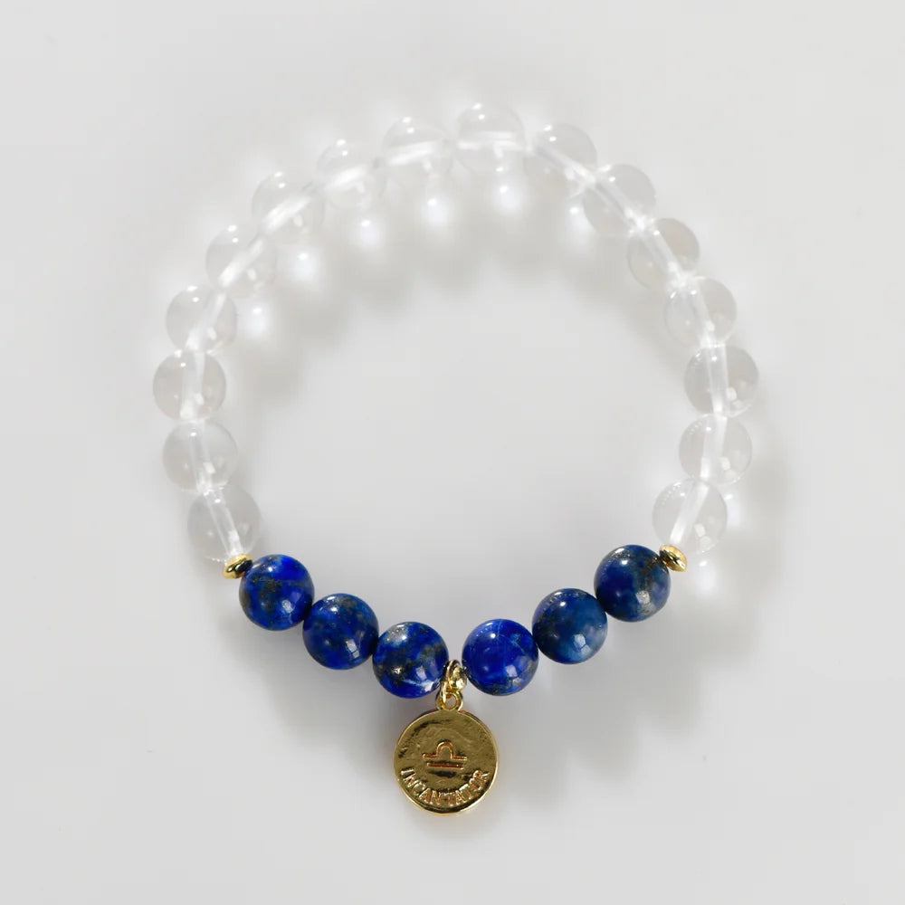 Zodiac Birthstone Bracelet - Healing Crystal Bracelet with Zodiac Charm