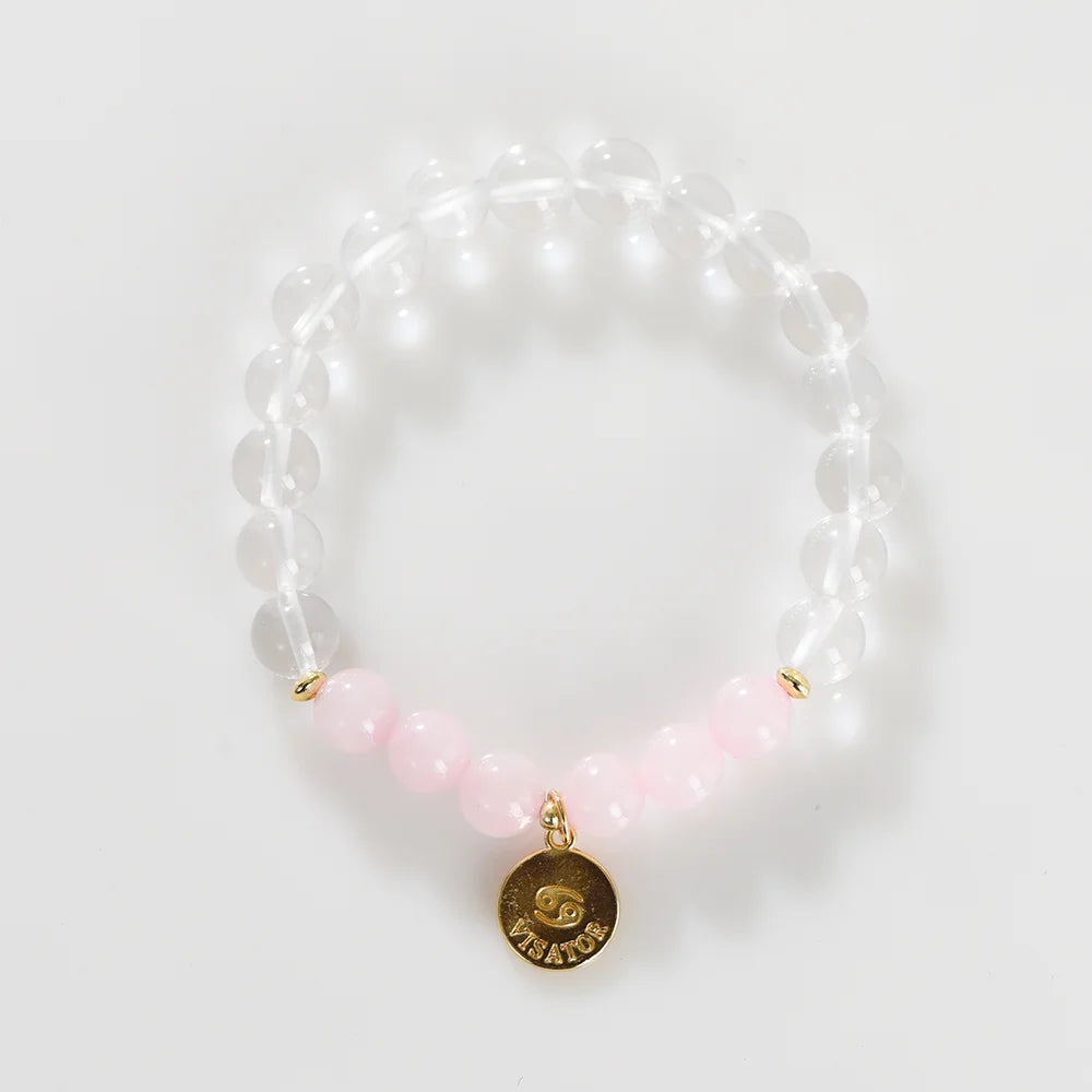 Zodiac Birthstone Bracelet - Healing Crystal Bracelet with Zodiac Charm