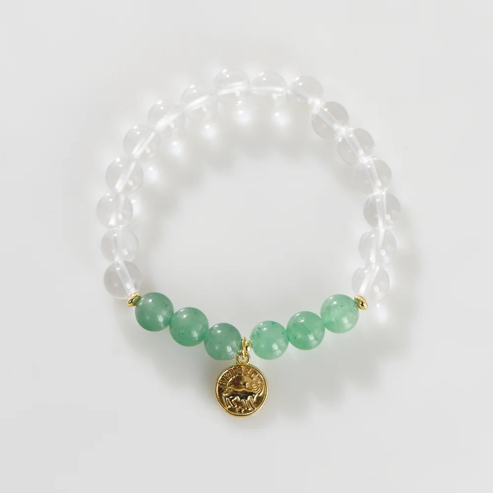 Zodiac Birthstone Bracelet - Healing Crystal Bracelet with Zodiac Charm