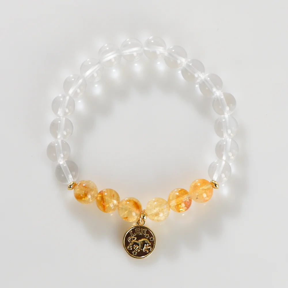 Zodiac Birthstone Bracelet - Healing Crystal Bracelet with Zodiac Charm