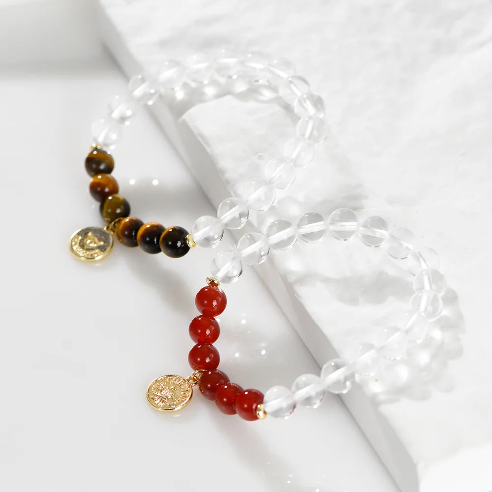 Zodiac Birthstone Bracelet - Healing Crystal Bracelet with Zodiac Charm