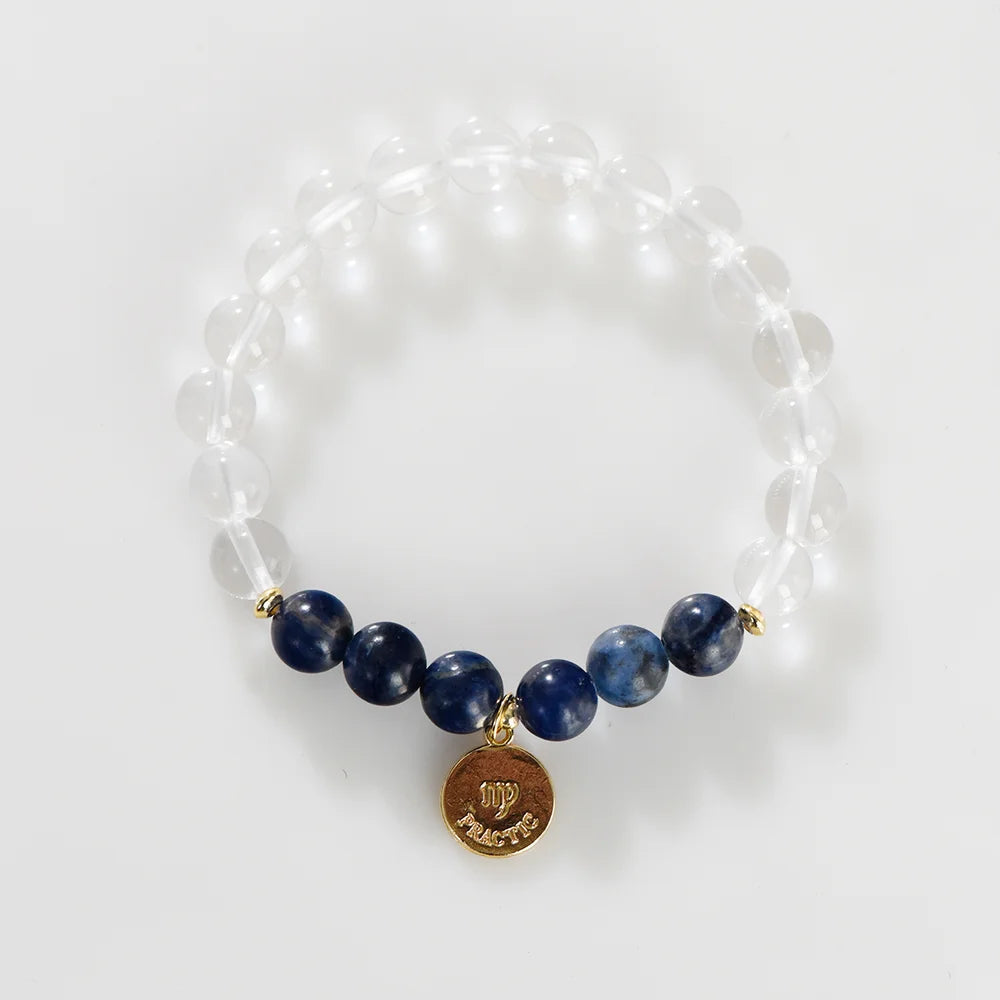 Zodiac Birthstone Bracelet - Healing Crystal Bracelet with Zodiac Charm