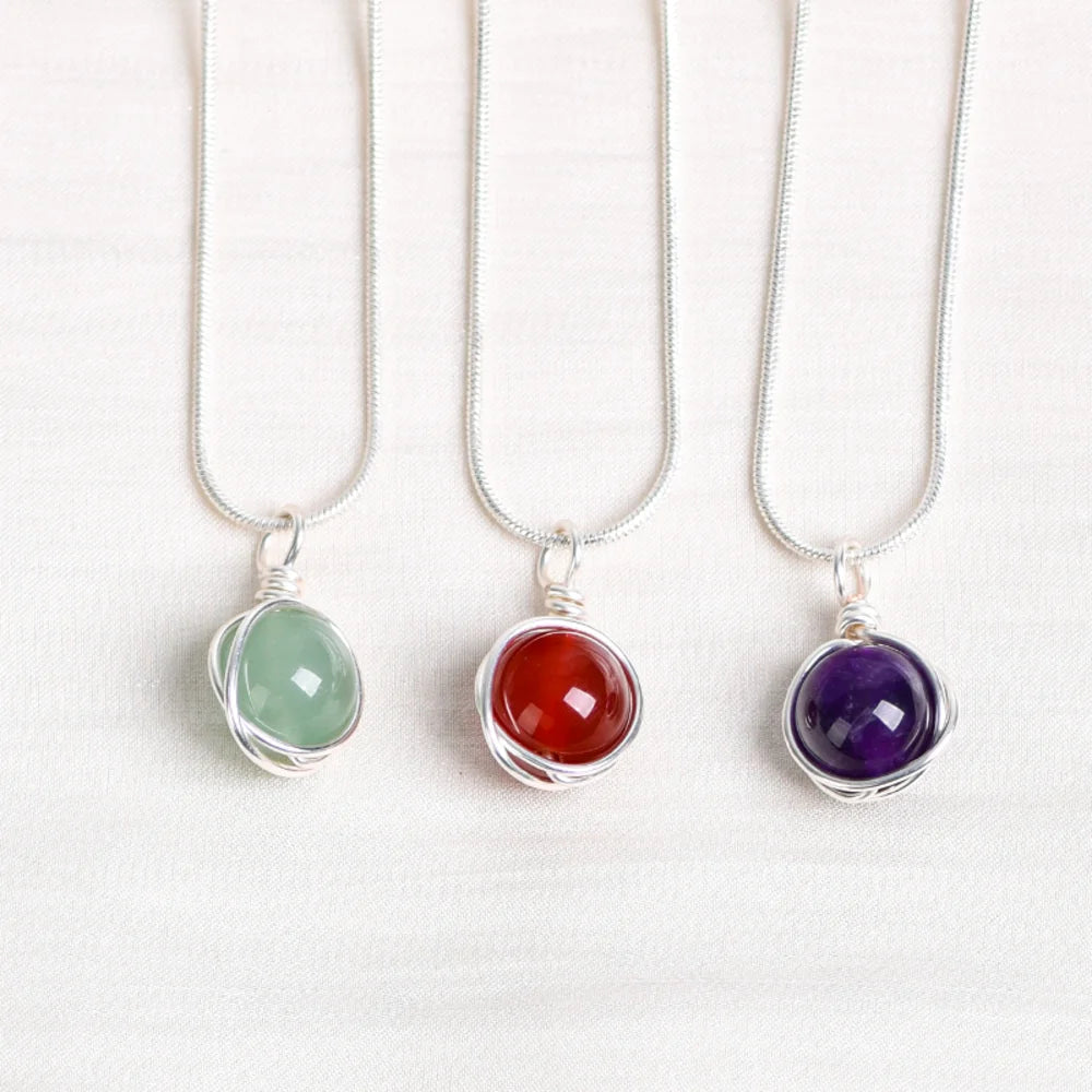 Zodiac Birthstone Healing Crystal Necklace