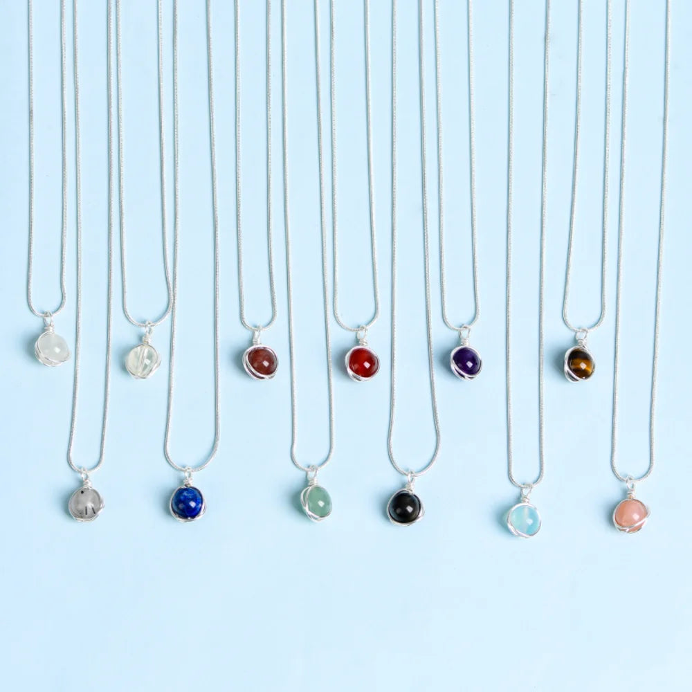 Zodiac Birthstone Healing Crystal Necklace