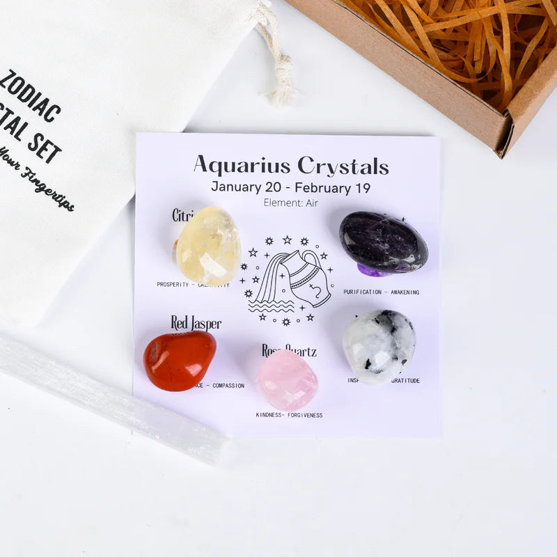 Zodiac Crystals Set - Zodiac Birthstones Set - Zodiac Energy & Healing