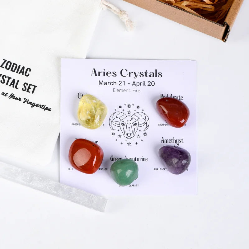 Zodiac Crystals Set - Zodiac Birthstones Set - Zodiac Energy & Healing