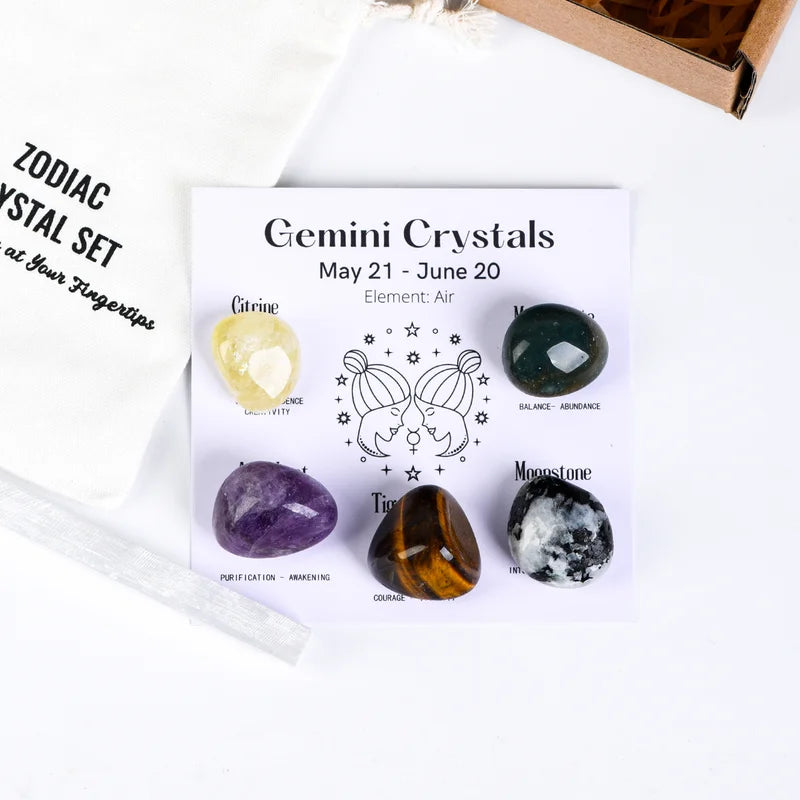 Zodiac Crystals Set - Zodiac Birthstones Set - Zodiac Energy & Healing