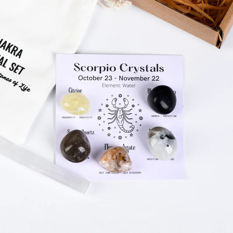 Zodiac Crystals Set - Zodiac Birthstones Set - Zodiac Energy & Healing