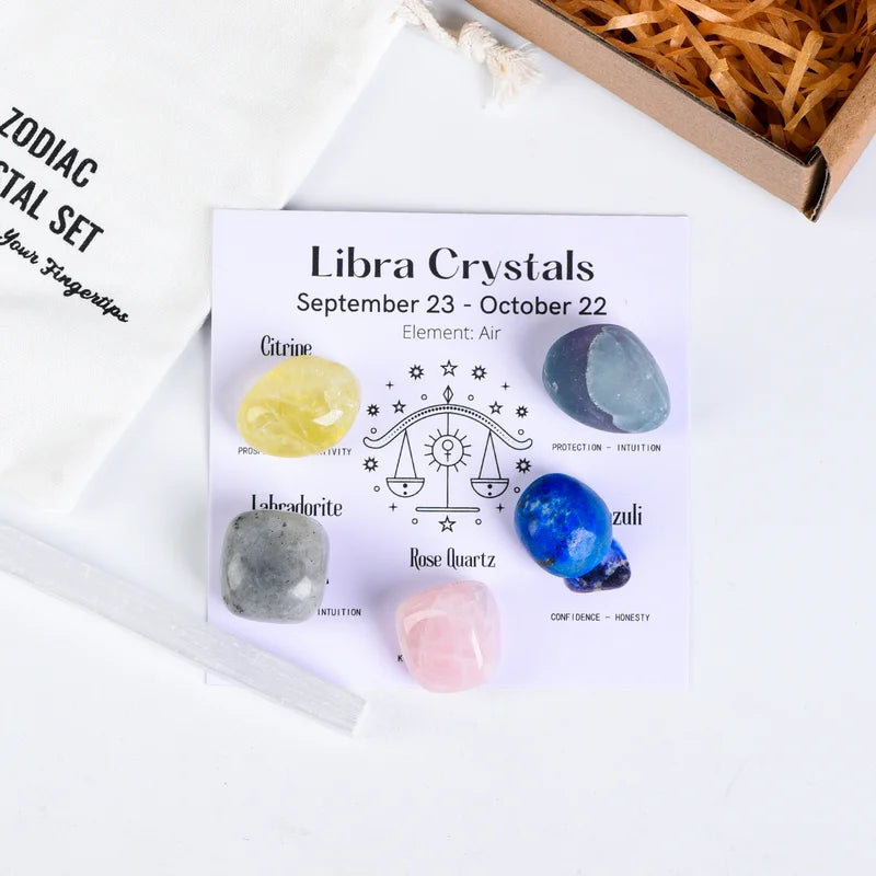 Zodiac Crystals Set - Zodiac Birthstones Set - Zodiac Energy & Healing