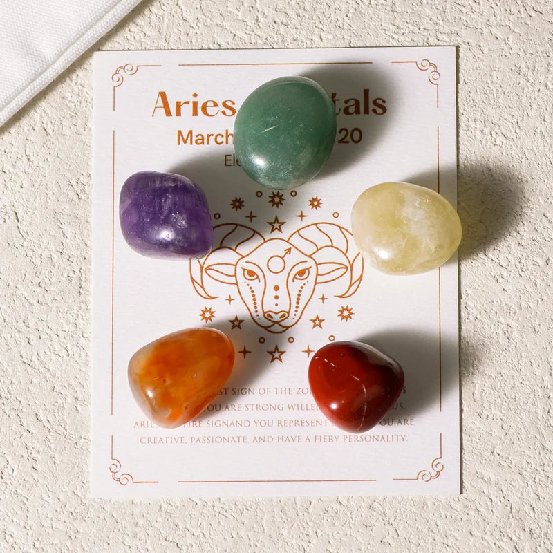 Zodiac Bracelet and Zodiac Birthstones Healing Crystals Set