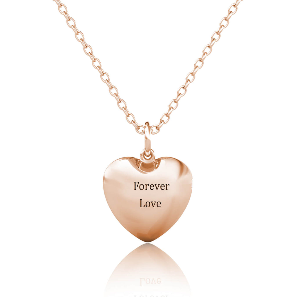 Personalised Photo Heart Locket Necklace with Picture Inside Rose Gold